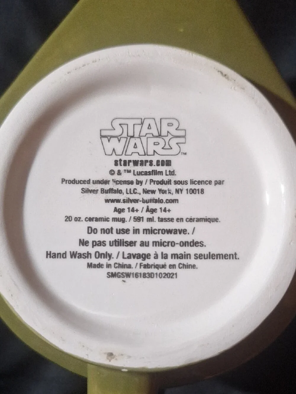 Star Wars Mandalorian Ceramic Mug / Coffee Cup in Red, Black & Yellow